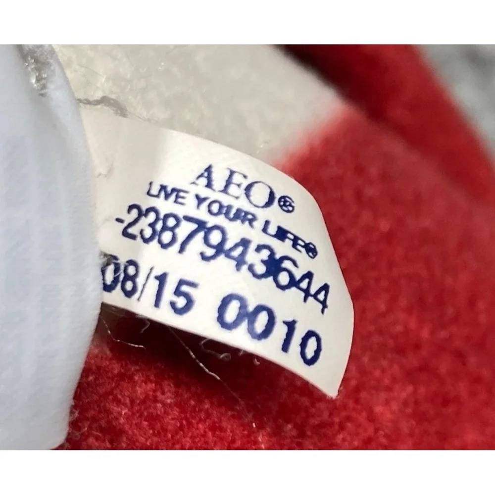 American‎ Eagle Outfitters Fleece Throw Blanket 48x60 inches Red White Blue Logo